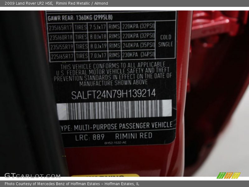 Rimini Red Metallic / Almond 2009 Land Rover LR2 HSE