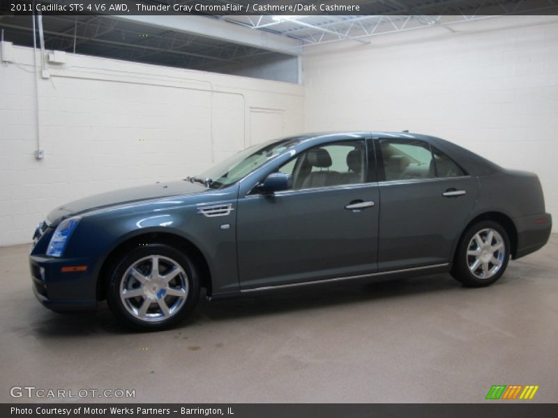 Thunder Gray ChromaFlair / Cashmere/Dark Cashmere 2011 Cadillac STS 4 V6 AWD
