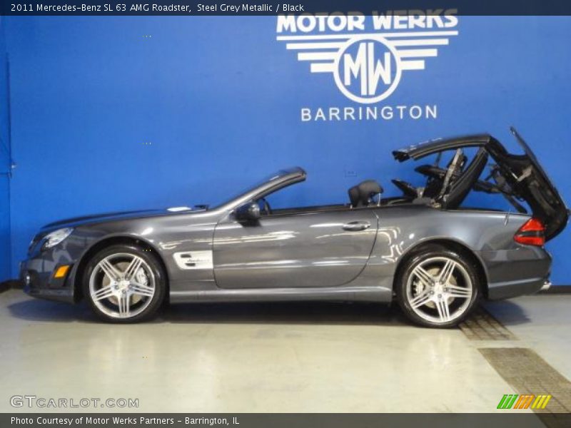 Steel Grey Metallic / Black 2011 Mercedes-Benz SL 63 AMG Roadster