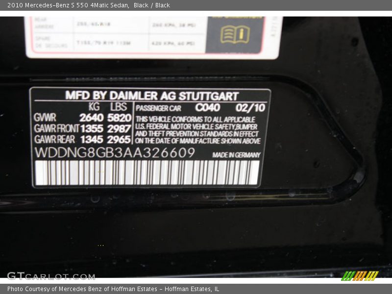 Black / Black 2010 Mercedes-Benz S 550 4Matic Sedan