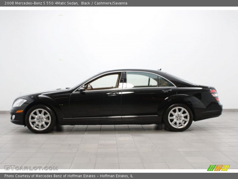 Black / Cashmere/Savanna 2008 Mercedes-Benz S 550 4Matic Sedan