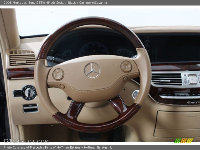 Black / Cashmere/Savanna 2008 Mercedes-Benz S 550 4Matic Sedan