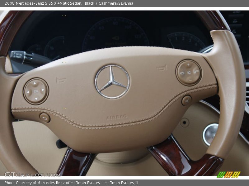 Black / Cashmere/Savanna 2008 Mercedes-Benz S 550 4Matic Sedan