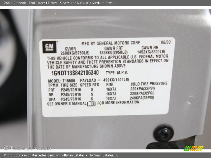 Silverstone Metallic / Medium Pewter 2004 Chevrolet TrailBlazer LT 4x4