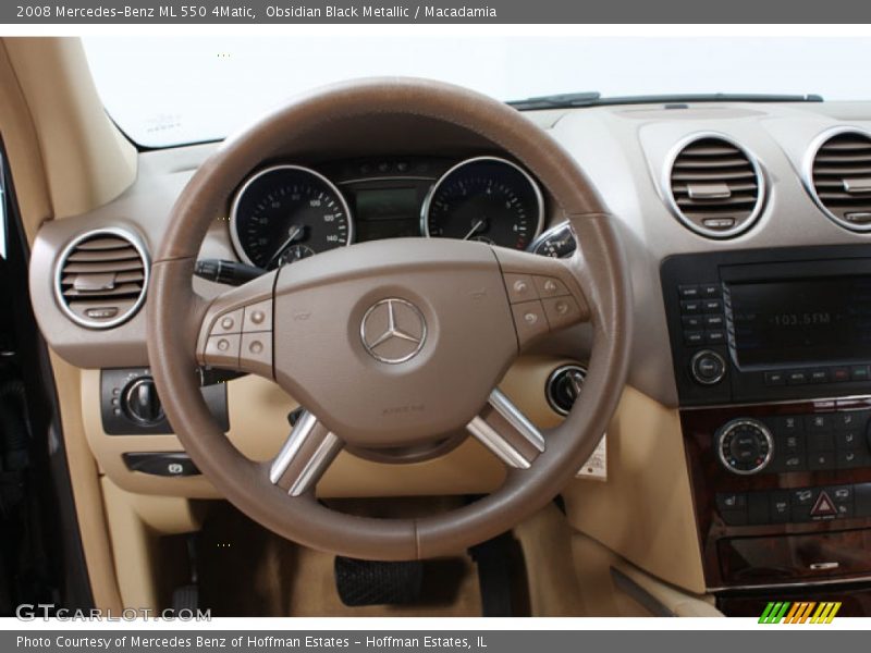 Obsidian Black Metallic / Macadamia 2008 Mercedes-Benz ML 550 4Matic