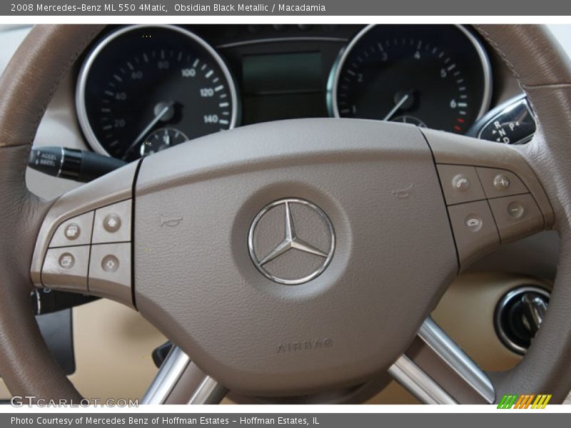 Obsidian Black Metallic / Macadamia 2008 Mercedes-Benz ML 550 4Matic