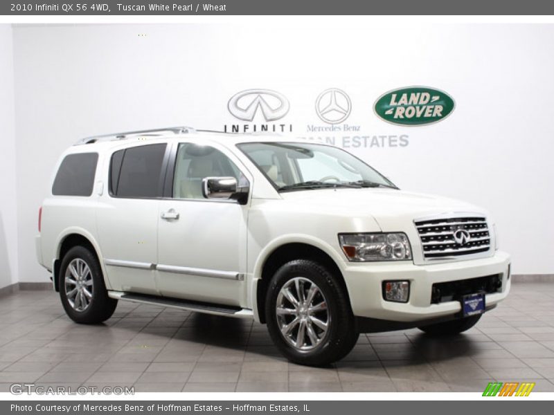 Tuscan White Pearl / Wheat 2010 Infiniti QX 56 4WD