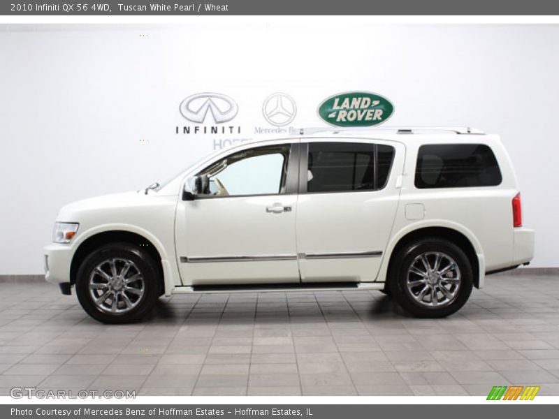Tuscan White Pearl / Wheat 2010 Infiniti QX 56 4WD