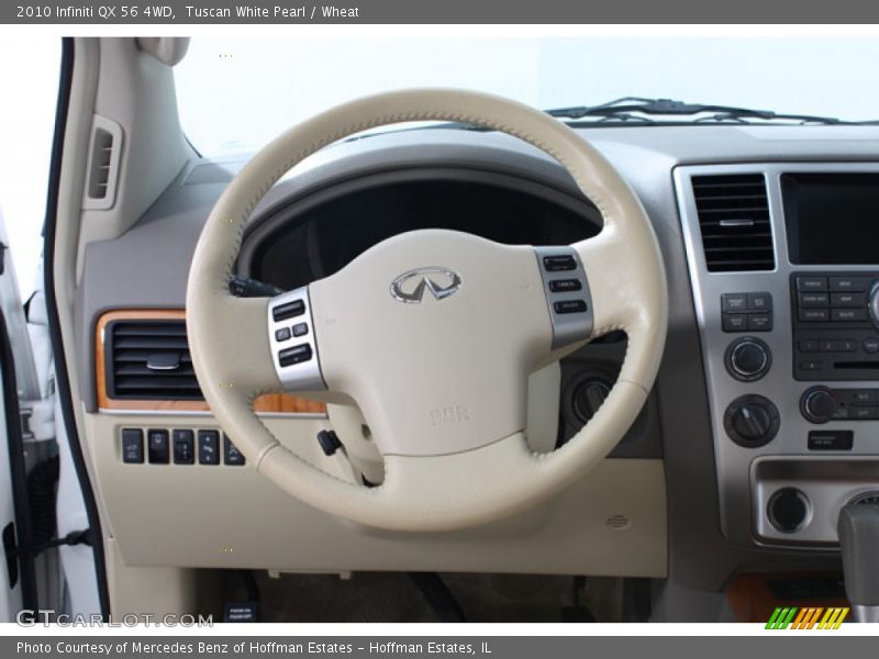 Tuscan White Pearl / Wheat 2010 Infiniti QX 56 4WD