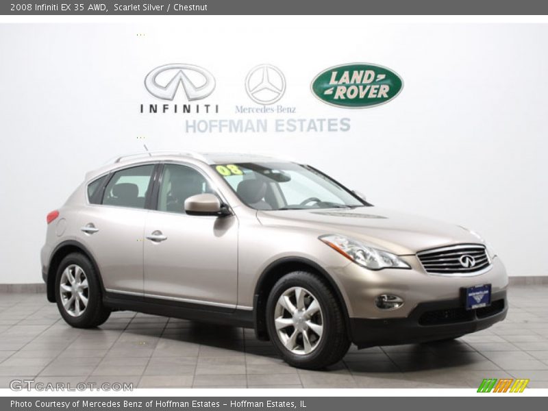 Scarlet Silver / Chestnut 2008 Infiniti EX 35 AWD