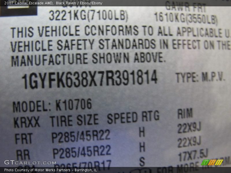 Black Raven / Ebony/Ebony 2007 Cadillac Escalade AWD