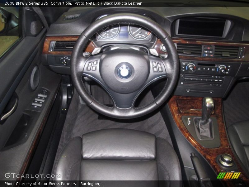 Arctic Metallic / Black Dakota Leather 2008 BMW 3 Series 335i Convertible