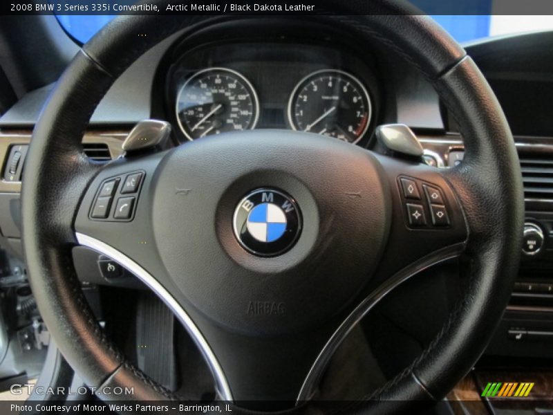Arctic Metallic / Black Dakota Leather 2008 BMW 3 Series 335i Convertible