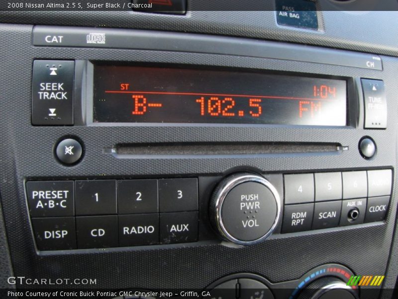 Super Black / Charcoal 2008 Nissan Altima 2.5 S