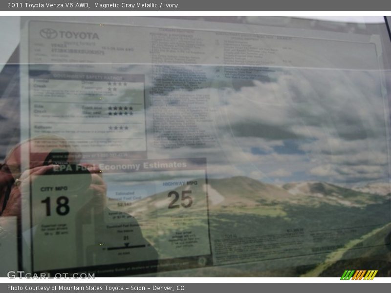 Magnetic Gray Metallic / Ivory 2011 Toyota Venza V6 AWD