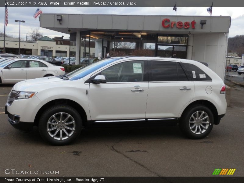 White Platinum Metallic Tri-Coat / Charcoal Black 2012 Lincoln MKX AWD