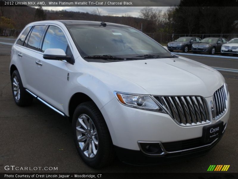 White Platinum Metallic Tri-Coat / Charcoal Black 2012 Lincoln MKX AWD