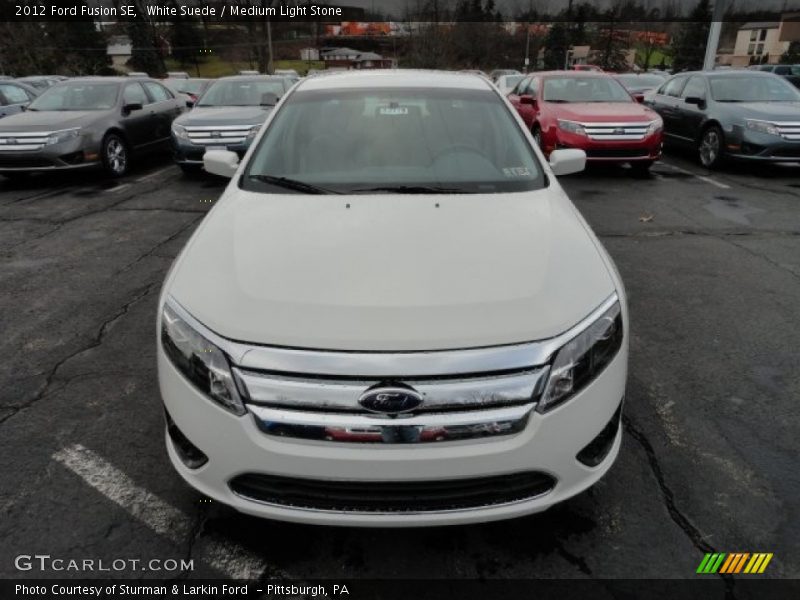 White Suede / Medium Light Stone 2012 Ford Fusion SE