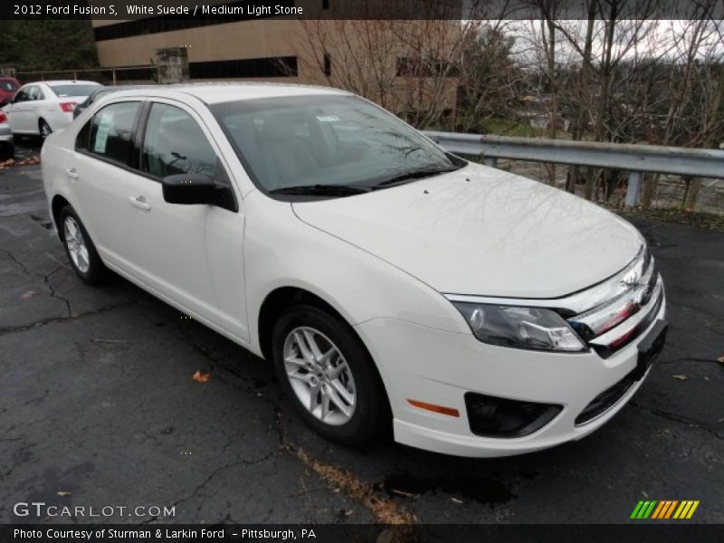 White Suede / Medium Light Stone 2012 Ford Fusion S