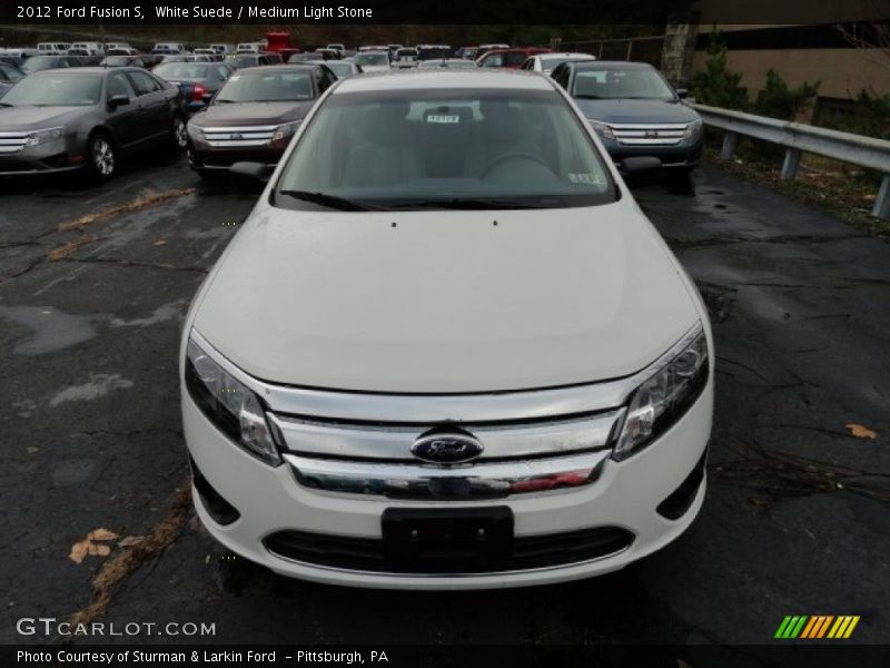 White Suede / Medium Light Stone 2012 Ford Fusion S