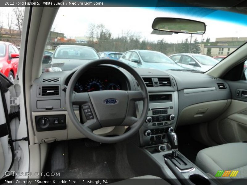 White Suede / Medium Light Stone 2012 Ford Fusion S