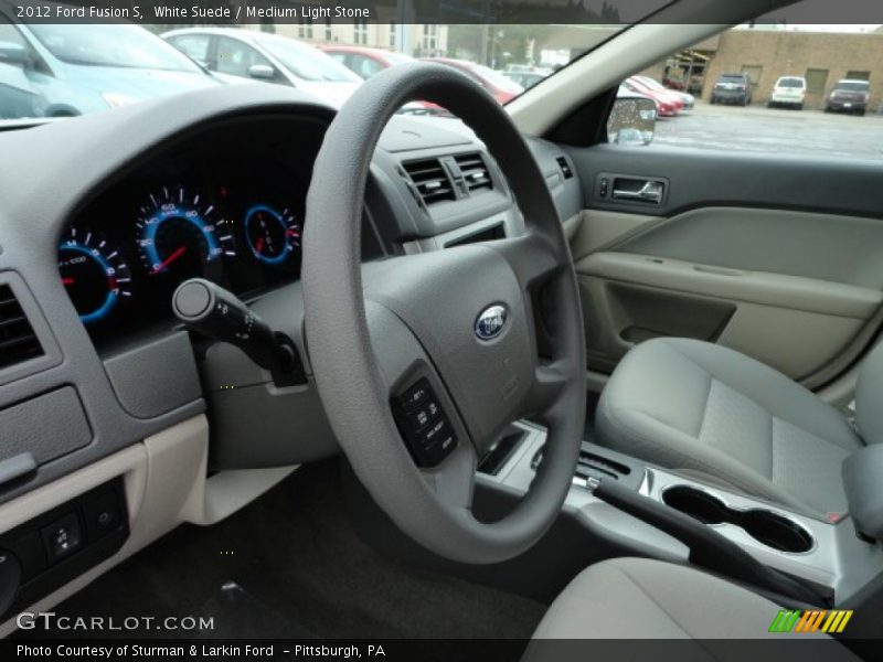 White Suede / Medium Light Stone 2012 Ford Fusion S