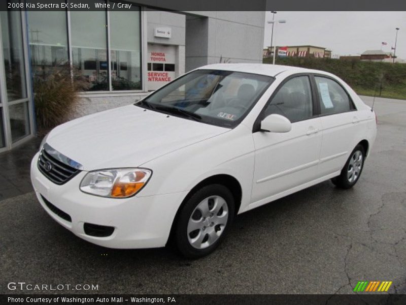 White / Gray 2008 Kia Spectra EX Sedan