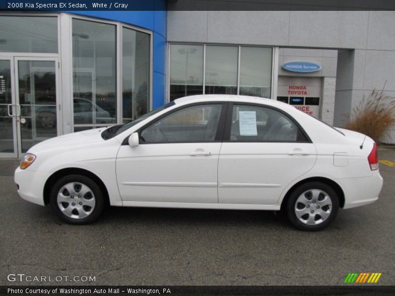 White / Gray 2008 Kia Spectra EX Sedan