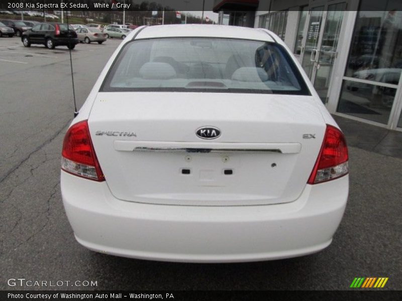 White / Gray 2008 Kia Spectra EX Sedan