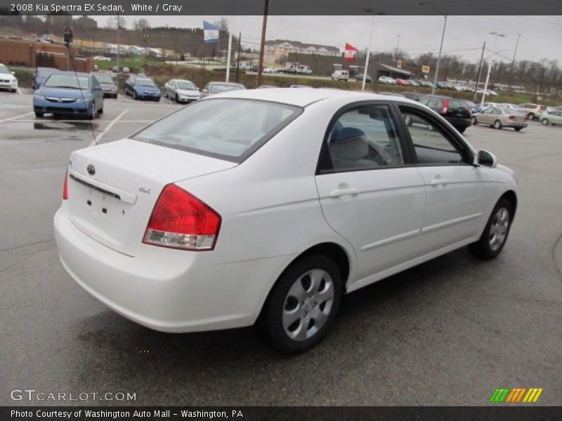 White / Gray 2008 Kia Spectra EX Sedan