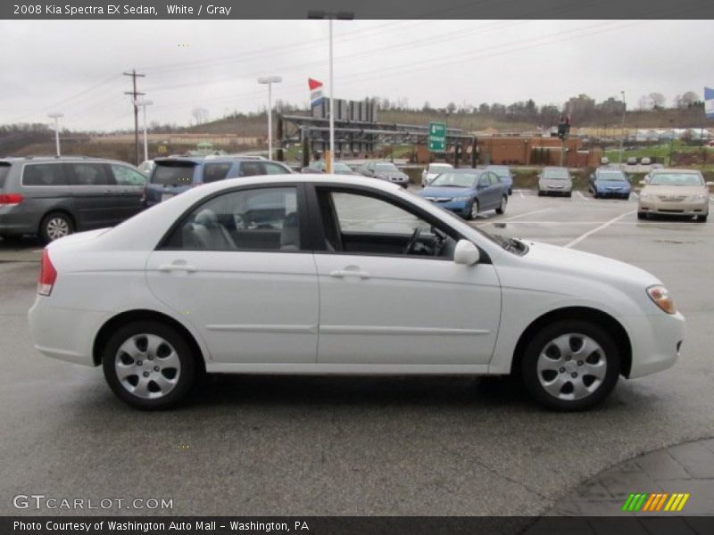 White / Gray 2008 Kia Spectra EX Sedan