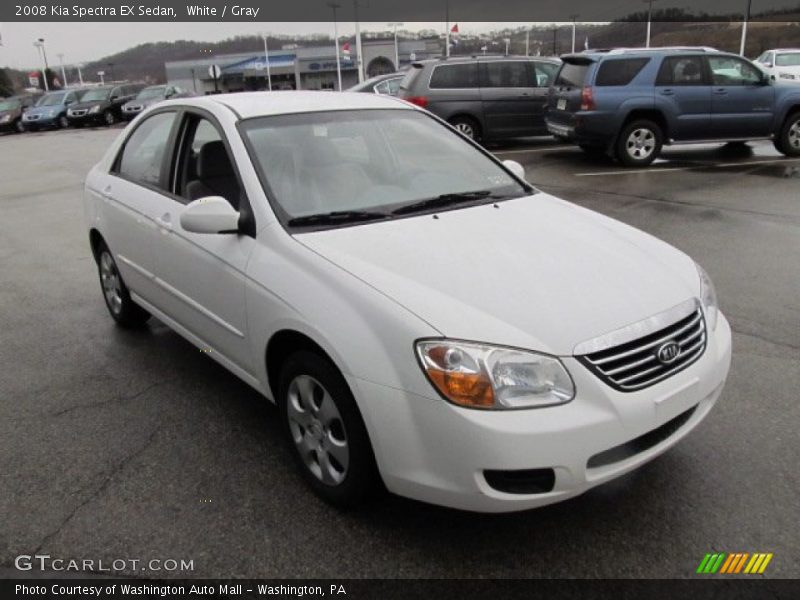 White / Gray 2008 Kia Spectra EX Sedan