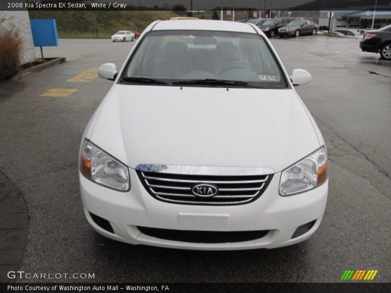 White / Gray 2008 Kia Spectra EX Sedan