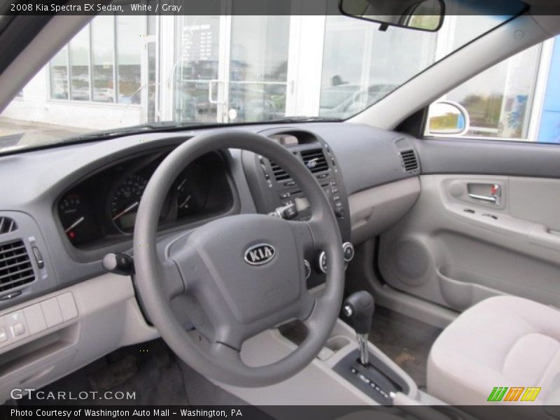 White / Gray 2008 Kia Spectra EX Sedan