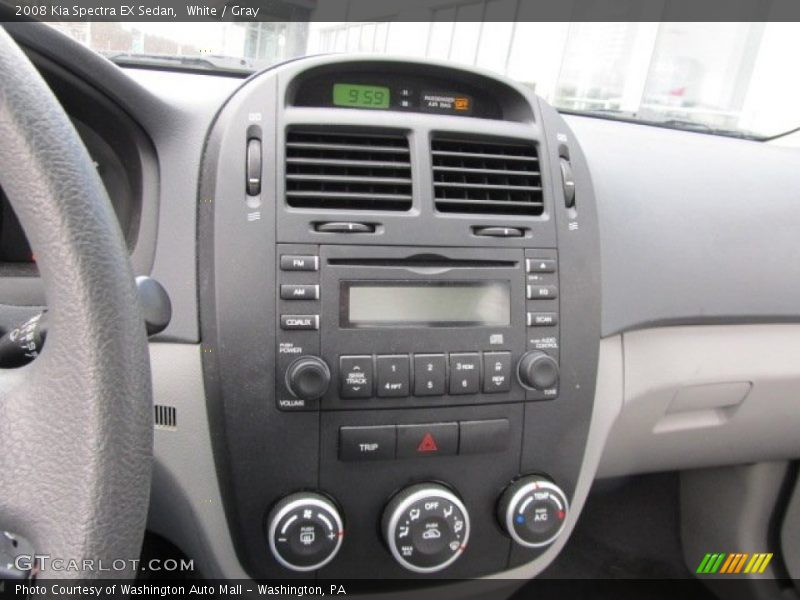 White / Gray 2008 Kia Spectra EX Sedan