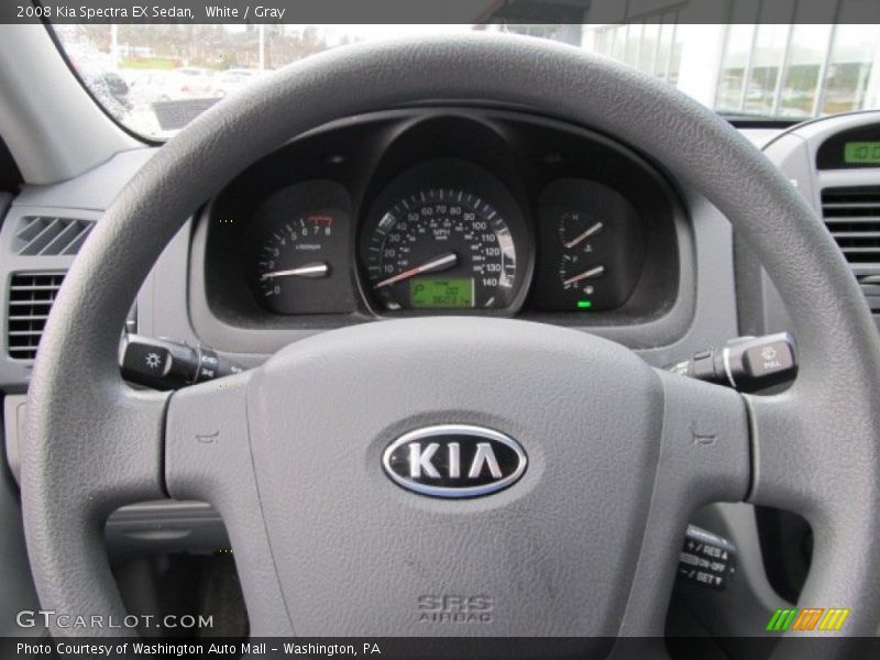 White / Gray 2008 Kia Spectra EX Sedan