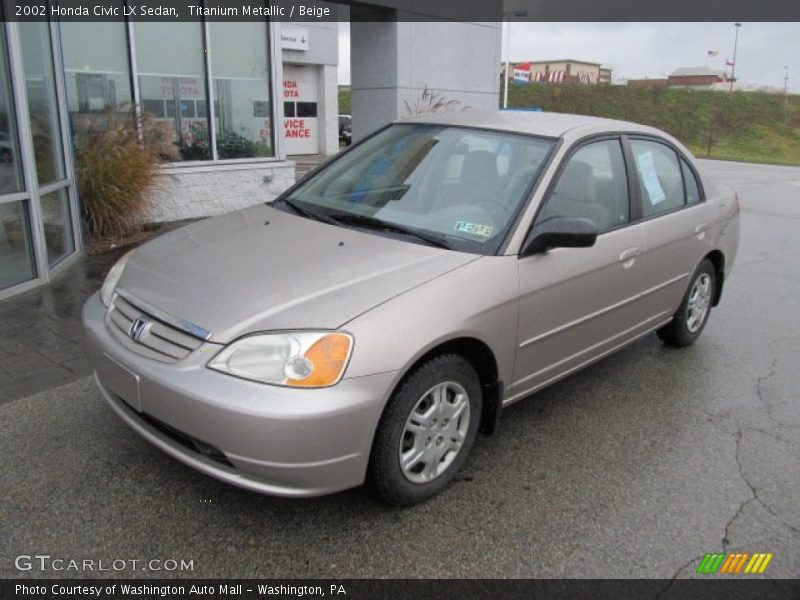 Titanium Metallic / Beige 2002 Honda Civic LX Sedan
