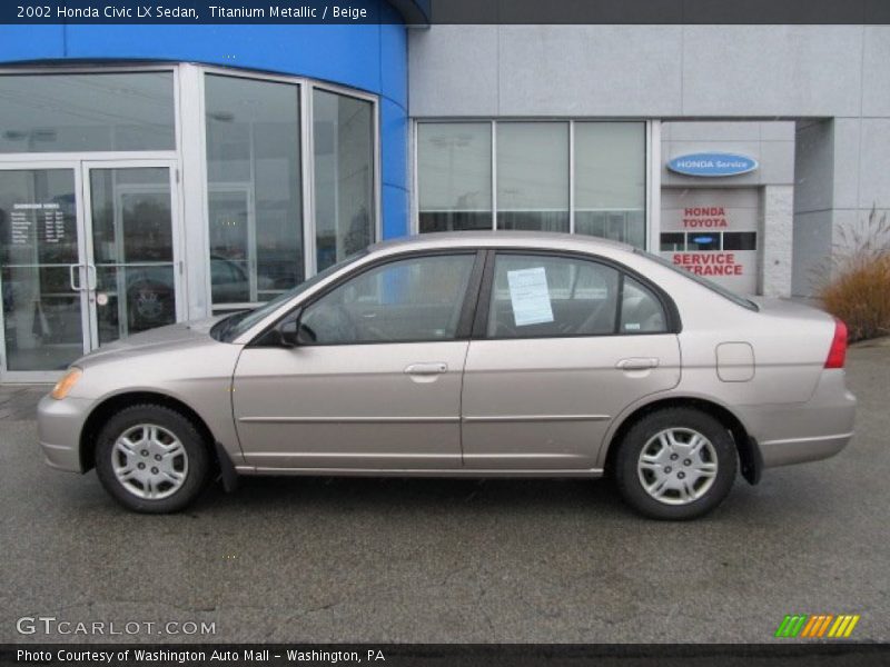 Titanium Metallic / Beige 2002 Honda Civic LX Sedan