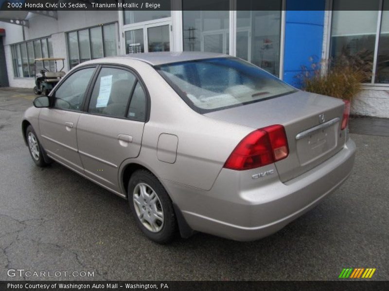 Titanium Metallic / Beige 2002 Honda Civic LX Sedan