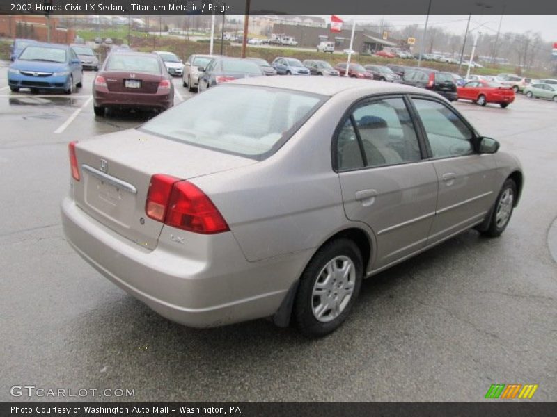 Titanium Metallic / Beige 2002 Honda Civic LX Sedan