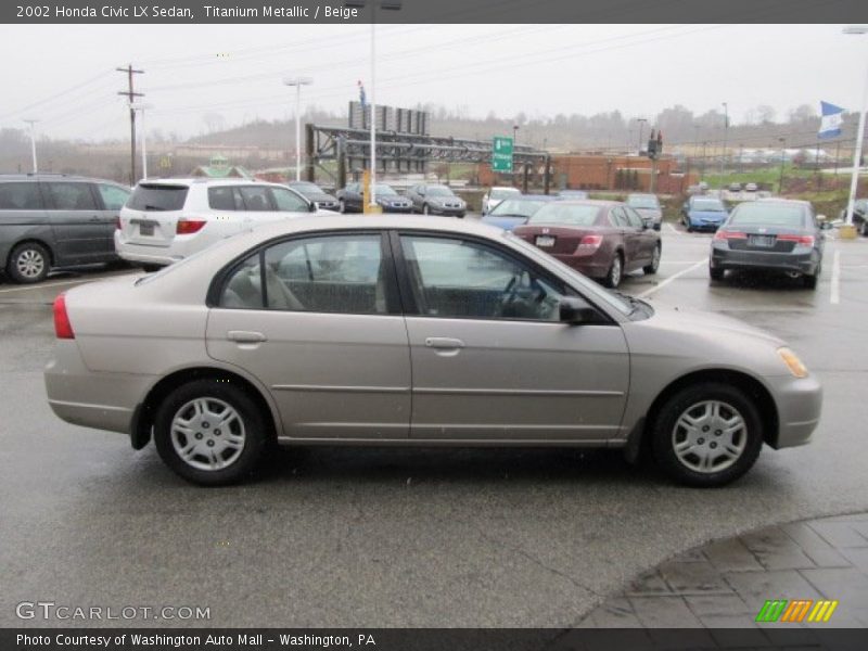 Titanium Metallic / Beige 2002 Honda Civic LX Sedan