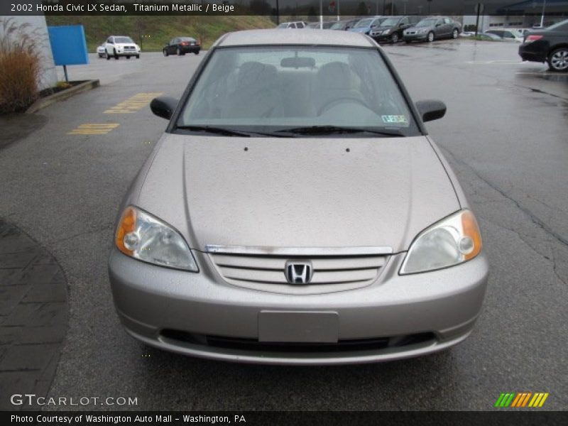 Titanium Metallic / Beige 2002 Honda Civic LX Sedan