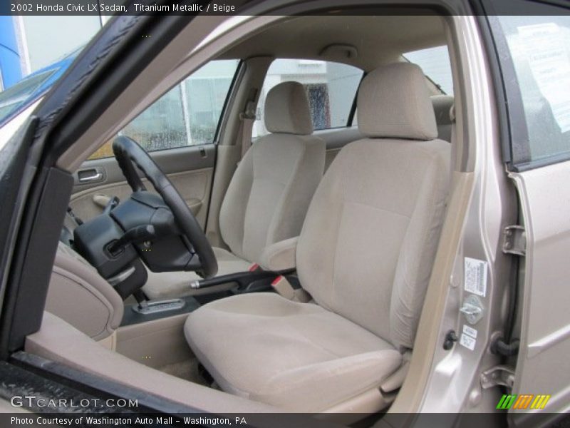 Titanium Metallic / Beige 2002 Honda Civic LX Sedan