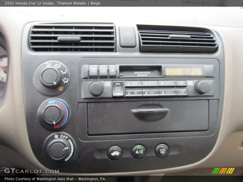 Titanium Metallic / Beige 2002 Honda Civic LX Sedan
