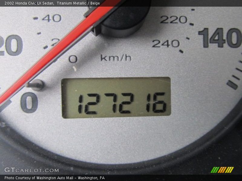 Titanium Metallic / Beige 2002 Honda Civic LX Sedan