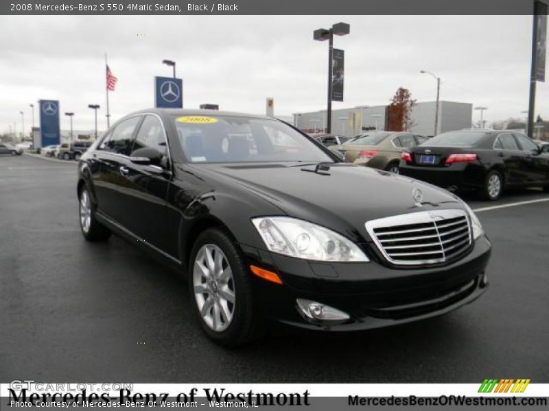 Black / Black 2008 Mercedes-Benz S 550 4Matic Sedan