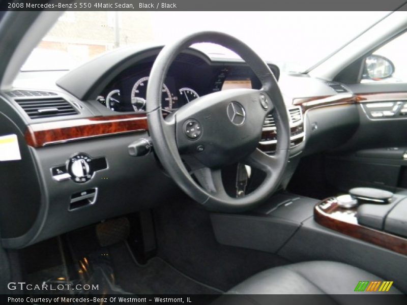 Black / Black 2008 Mercedes-Benz S 550 4Matic Sedan