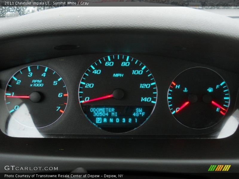 Summit White / Gray 2011 Chevrolet Impala LT