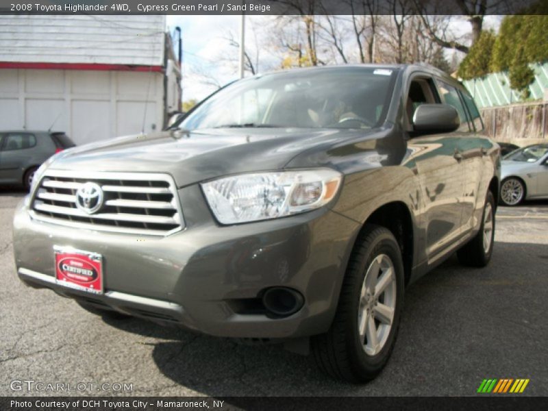 Cypress Green Pearl / Sand Beige 2008 Toyota Highlander 4WD