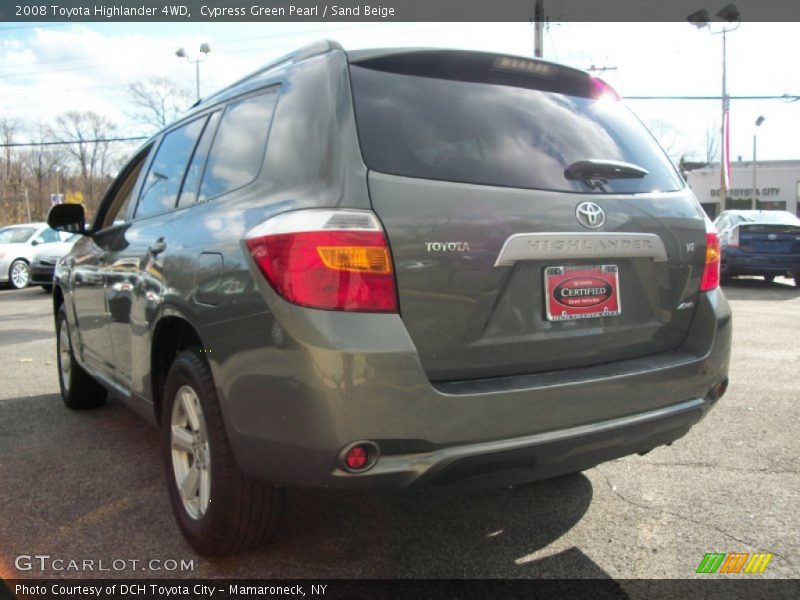 Cypress Green Pearl / Sand Beige 2008 Toyota Highlander 4WD